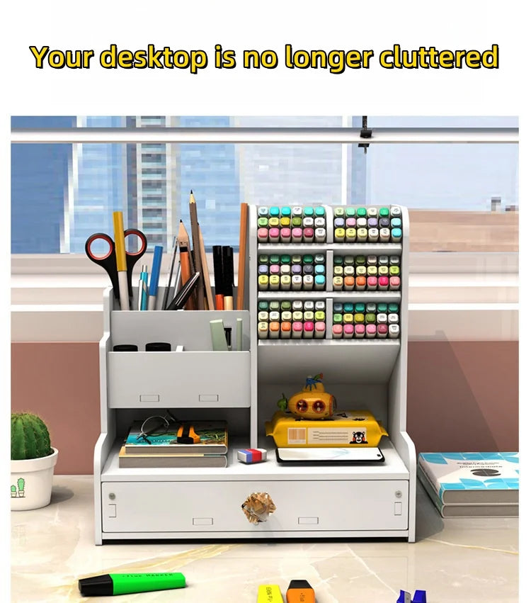 DIY Space-Saving Large-Capacity Pen Holder Office Supplies Storage Stationery Box Student School Supplies Storage Dormitory Use