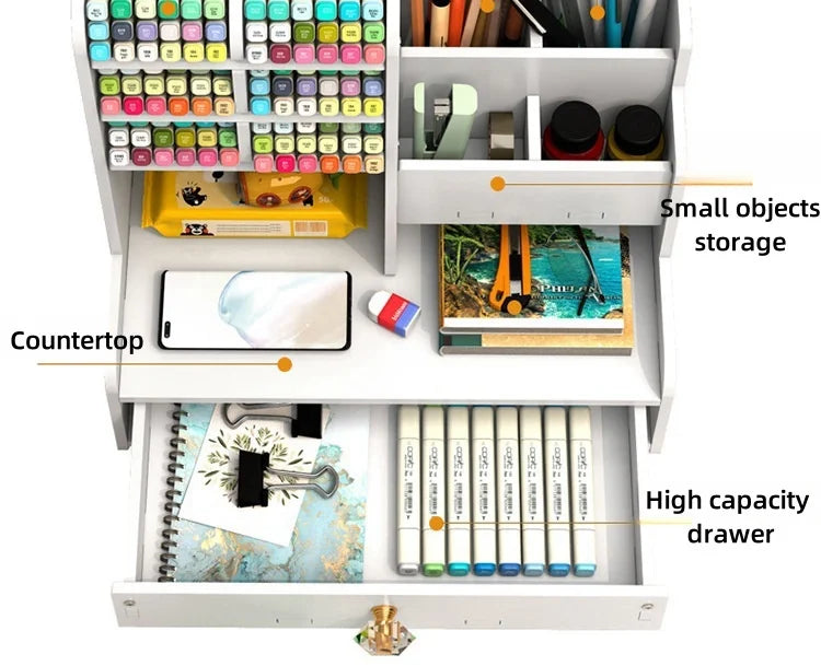 DIY Space-Saving Large-Capacity Pen Holder Office Supplies Storage Stationery Box Student School Supplies Storage Dormitory Use