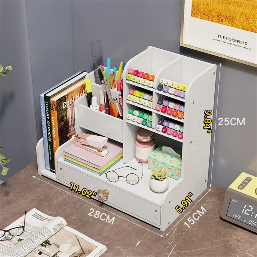 DIY Space-Saving Large-Capacity Pen Holder Office Supplies Storage Stationery Box Student School Supplies Storage Dormitory Use